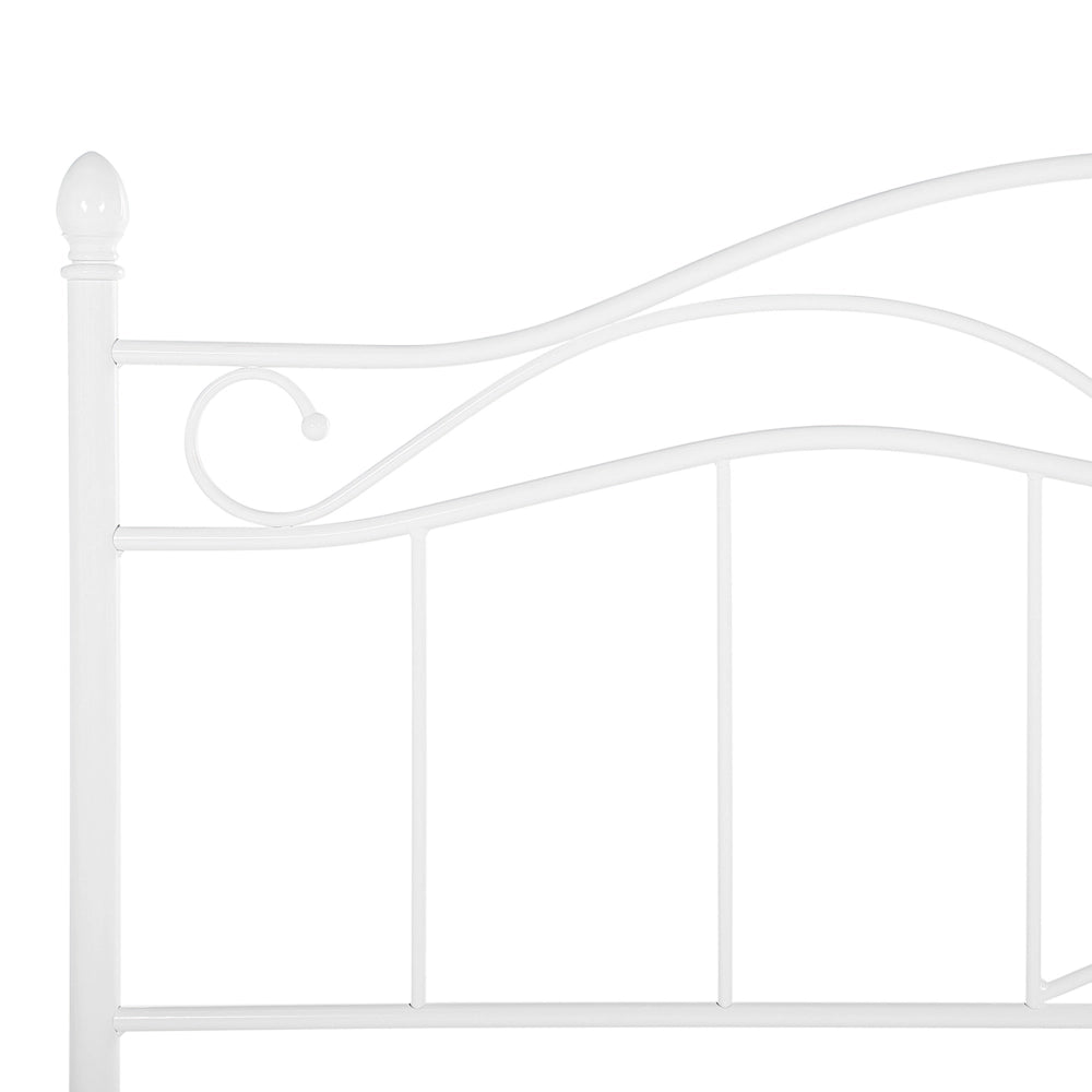Letto Bianco Doppia Dimensione 140 x 200 cm Metallo stile Vintage