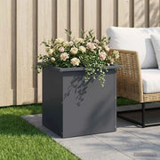Fioriera da giardino con LED Antracite 40 x 40 x 40 cm Acciaio 8008130