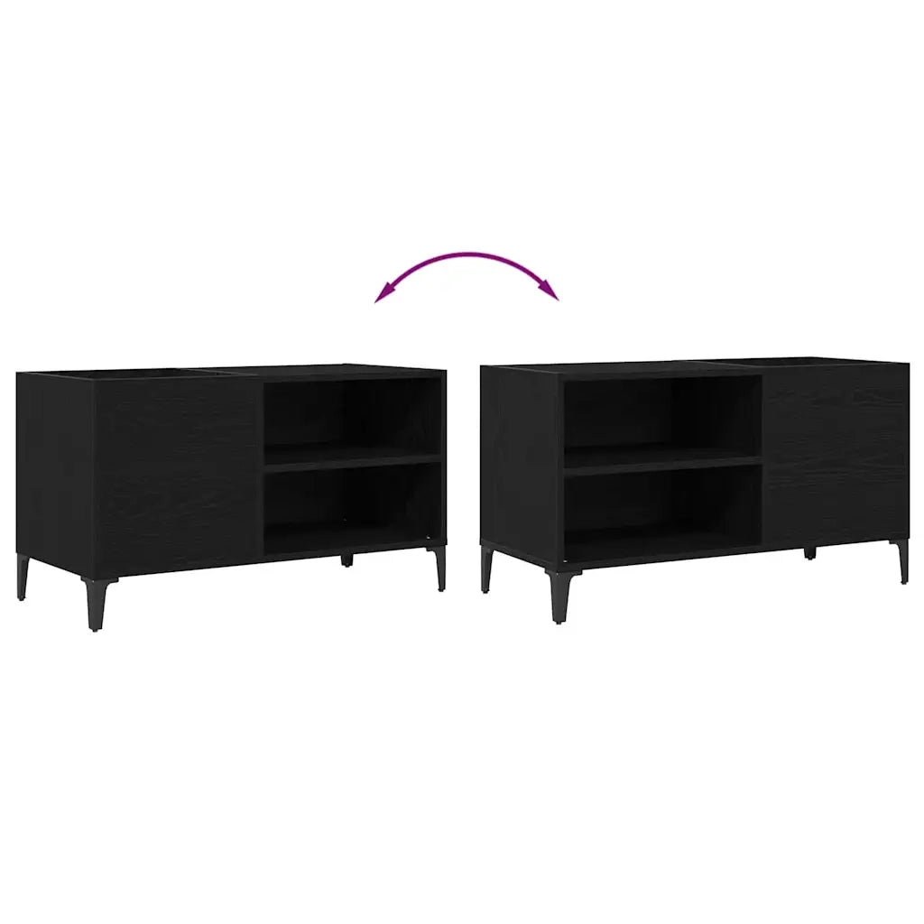 Mobile porta vinili Rovere Nero 84,5 x 38 x 48 cm 862867
