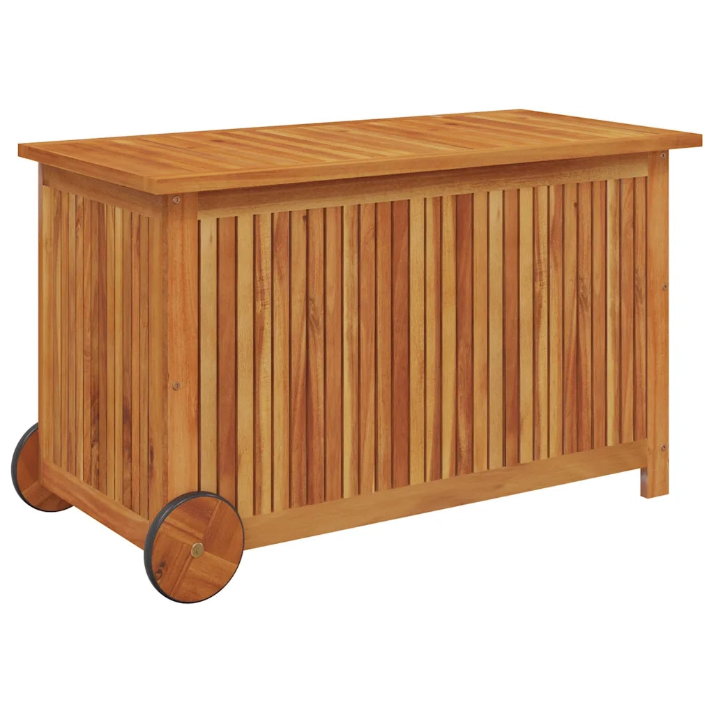 Contenitore Giardino-Cassapanche da esterno con Ruote 90x50x58cm Legno Massello Acacia
