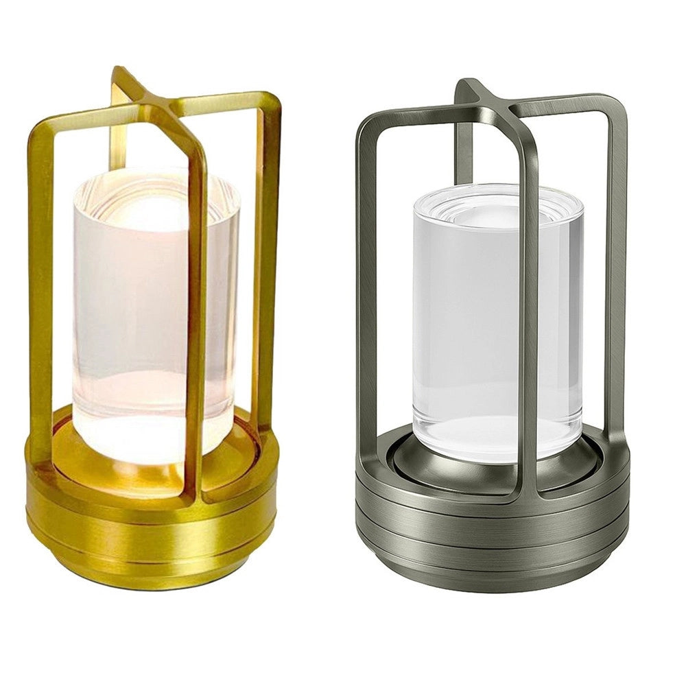 Trade Shop - Lampada A Led Da Tavolo 3 Watt Lanterna Lume Ricaricabile Touch Dimmerabile Cct D37-3c -