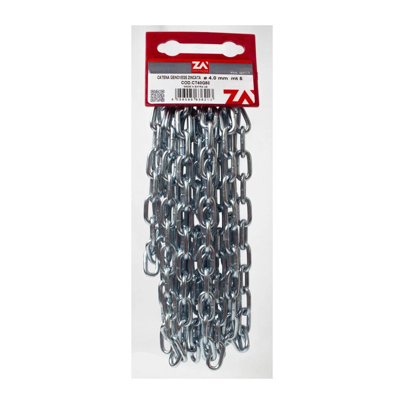 CATENA GENOVESE ZINCATA PRETAGL 4 MM N19 5 M- 1,0 pz