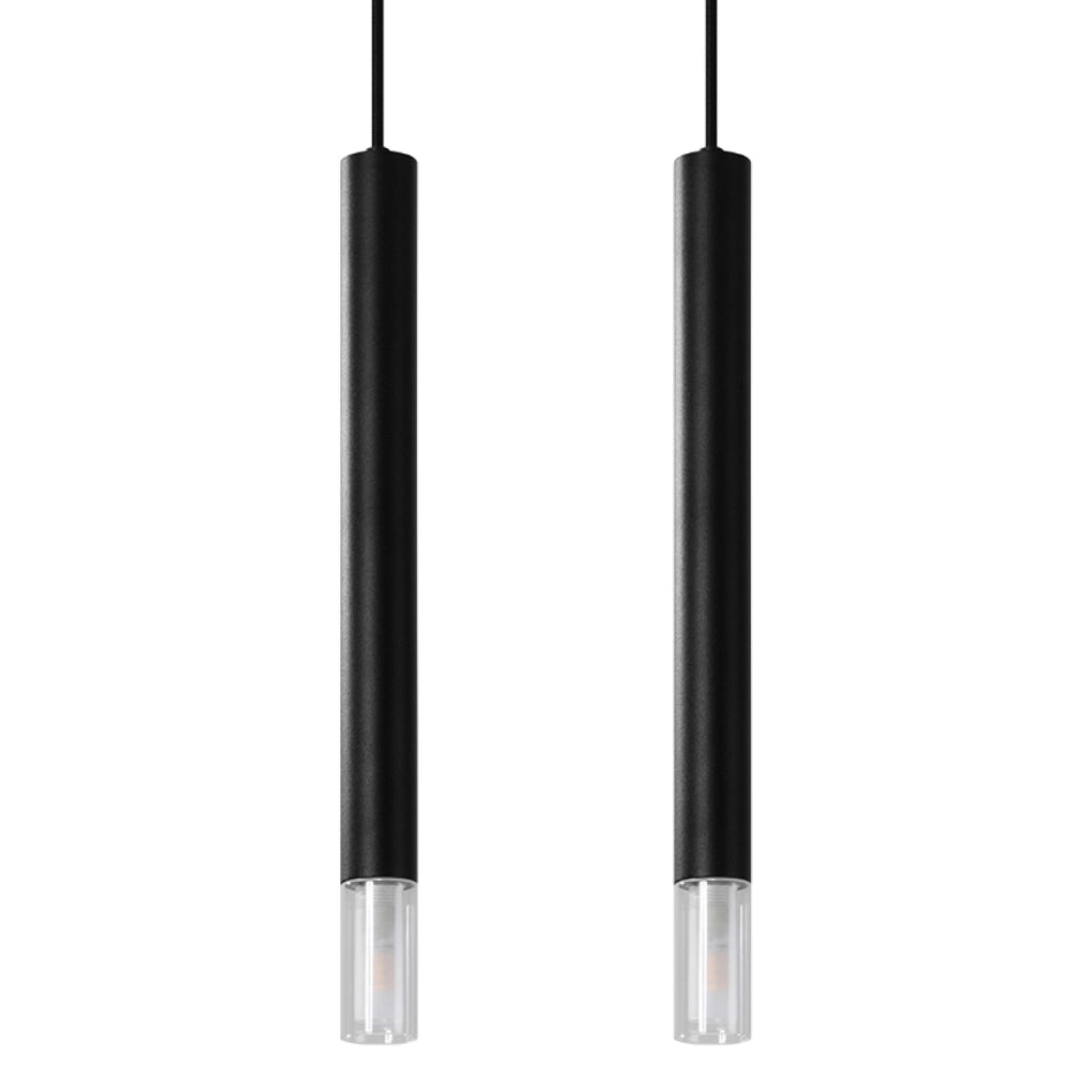 Lampada a sospensione WEZYR Ocean Green in acciaio nero e vetro 2x8W LED IP20