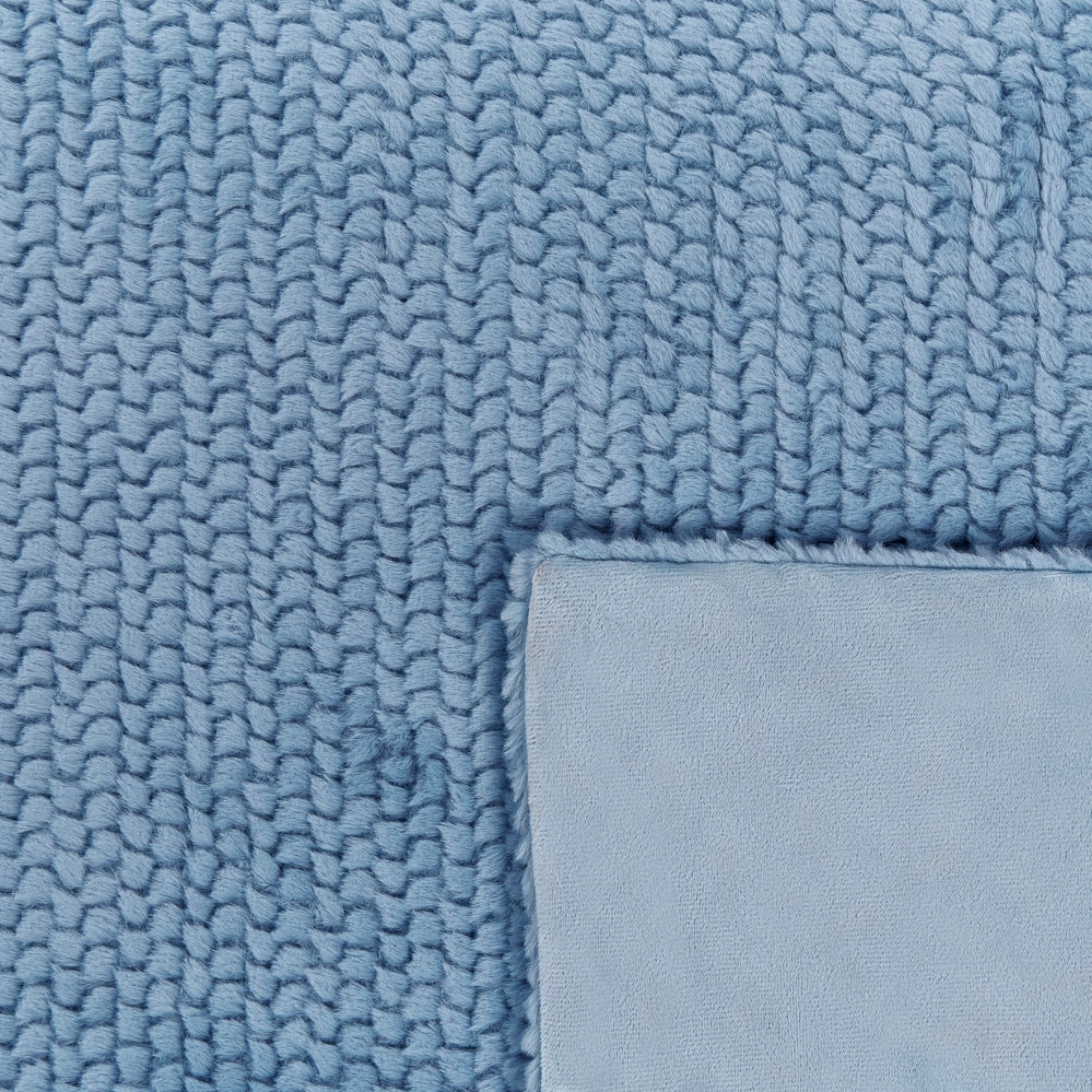 Coperta blu in poliestere 200 x 220 cm copriletto decorativo in morbida pelliccia plaid