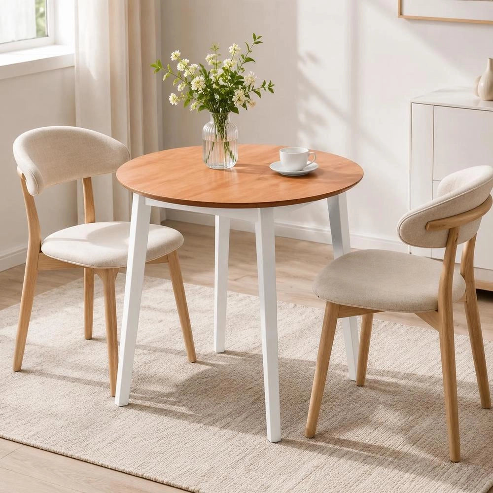 Folding Dining Table, Round, MDF, White