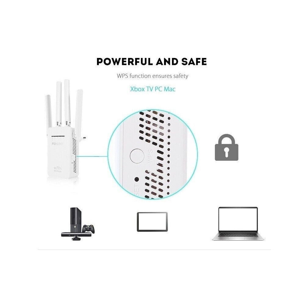 Trade Shop - Ripetitore Del Segnale Wireless Con 4 Antenne 2 Porte Wifi Range Extender Router -
