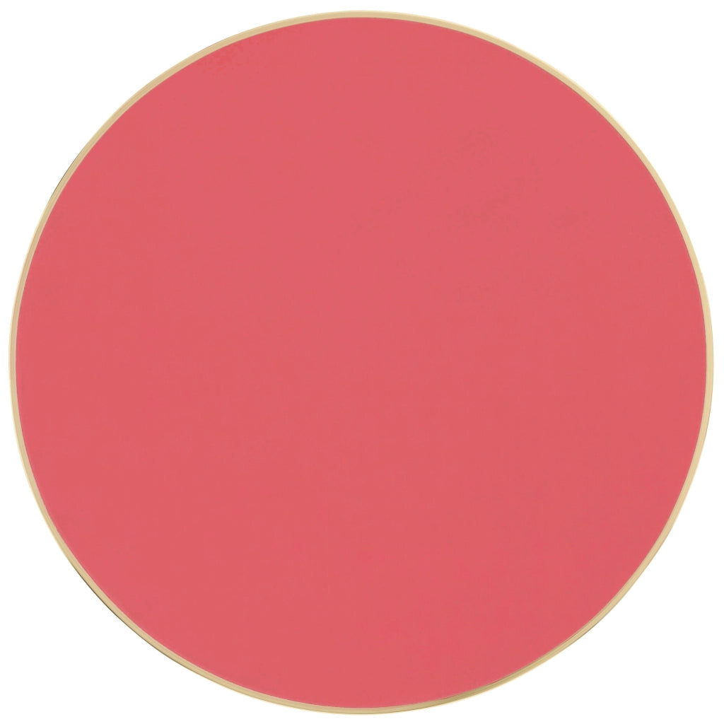 Piano tavolo rotondo in rosso opaco con lampone oro 60 cm