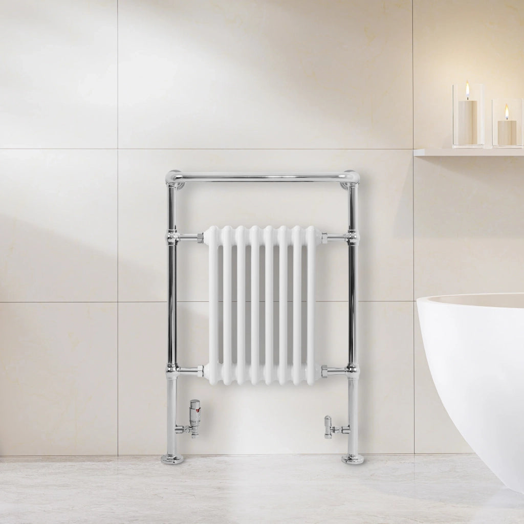 Radiatore Bagno Tradizionale 950x660mm Bianco Cromato Scaldasalviette