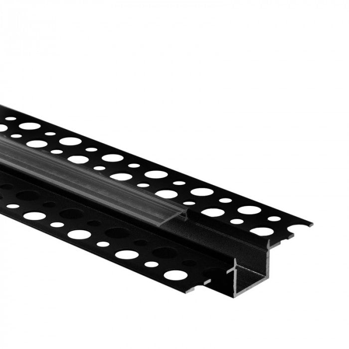 Profilo LED incasso GP02 nero diffusore trasparente 2m Ecolight
