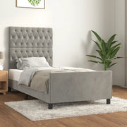 Giroletto senza Materasso-Struttura Letto Grigio Chiaro 90x190 cm Velluto 148516