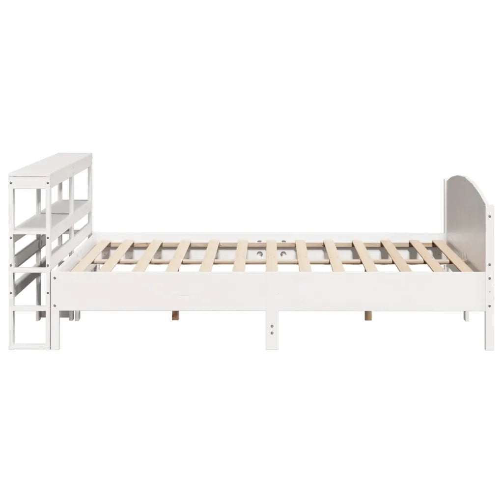 Giroletto senza Materasso Bianco 200x200 cm Legno Massello Pino