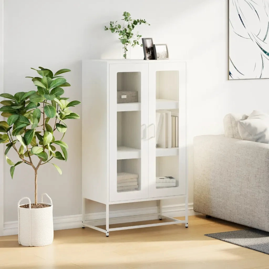 Credenza | Madia | Buffet da pranzo | Armadio da pranzo Bianca 68x39x123 cm in Acciaio