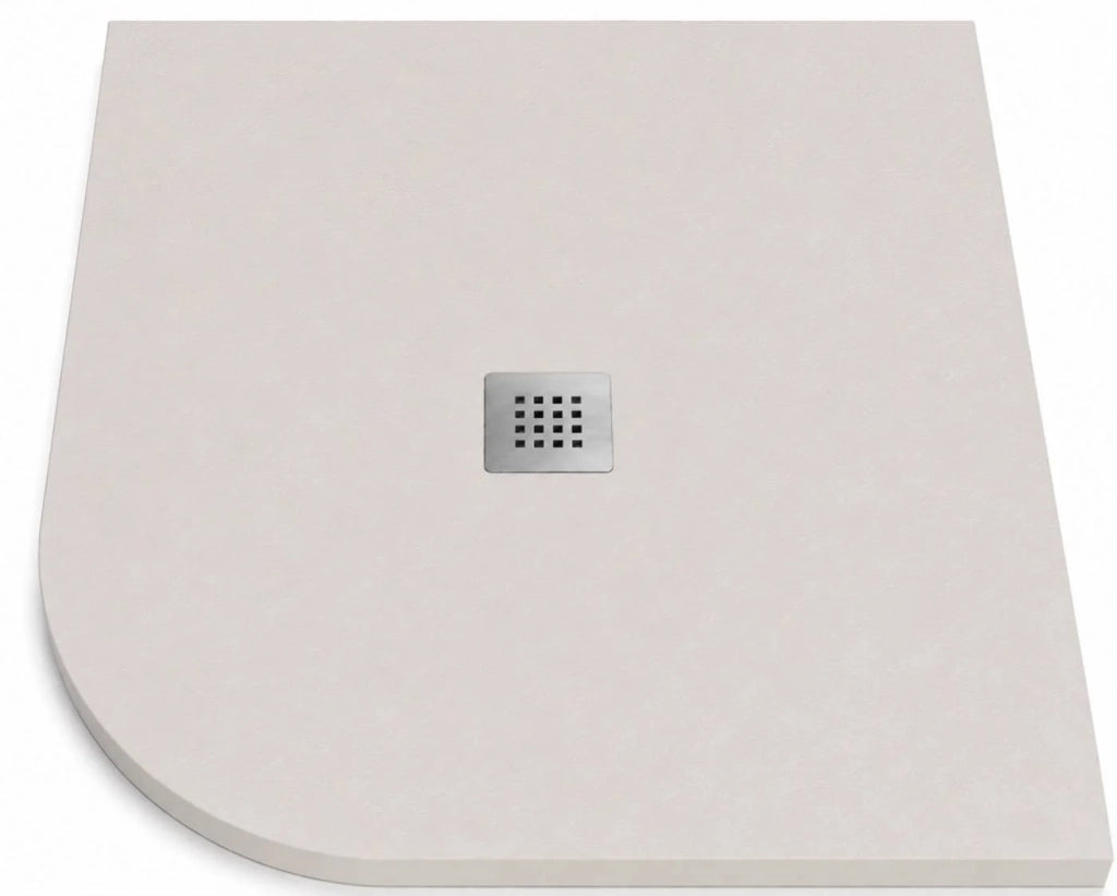 Piatto doccia semicircolare ROUND 80x80 cm Sabbia griglia in acciaio