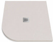 Piatto doccia semicircolare ROUND 80x80 cm Sabbia griglia in acciaio