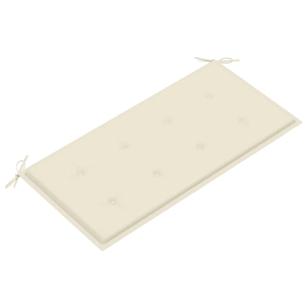 Panca da giardino mobili da giardino per esterni terrazza con cuscino color crema 112 cm in legno massello di teak 02_0011500