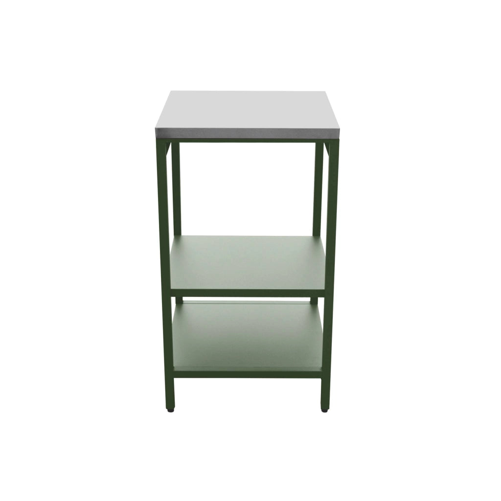 Mobile da esterno in acciaio con 2 ripiani, 49cm, verde