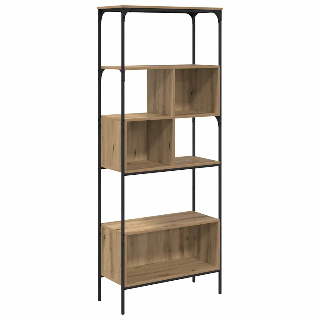 Libreria-Scaffale per Libri-Mobile di Stoccaggio Rovere artigianale 76 x 33 x 188,5 cm