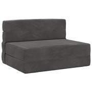 Divano letto | Sof¨¤ letto | Letto singolo Pieghevole Grigio Scuro 70 x 80 x 60 cm Tessuto