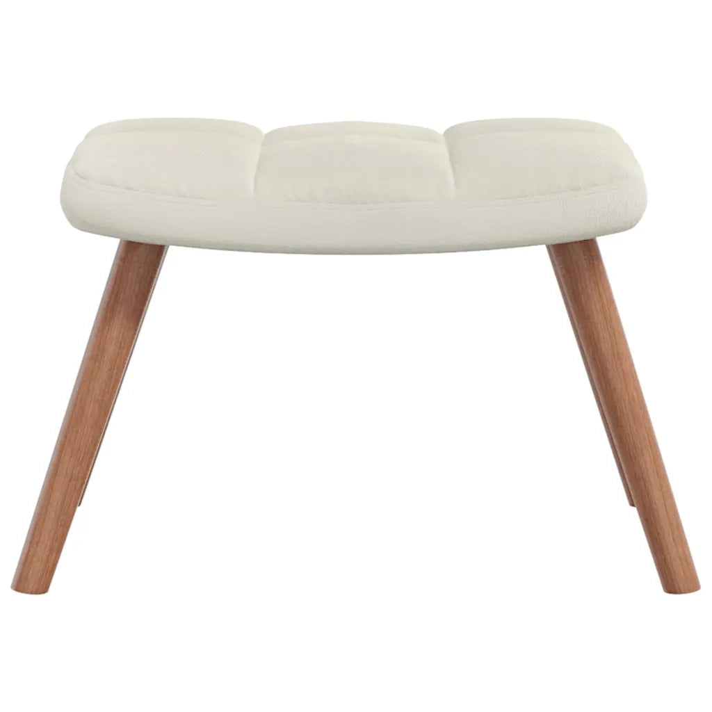 Poltrona Relax con Poggiapiedi Bianco Crema in Velluto cod mxl 6816