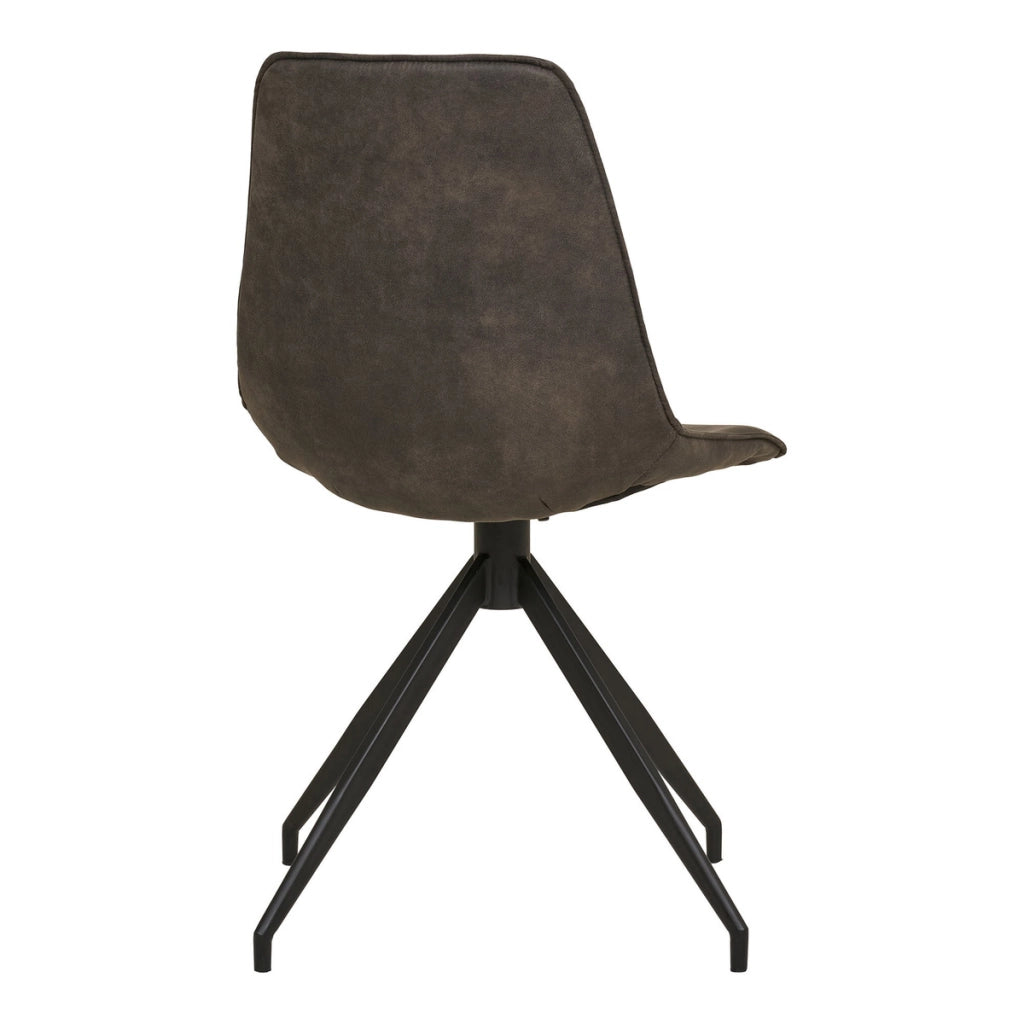 Set di 2 Sedie Monaco 3, Grigio, Microfibra, 56x48x86 cm