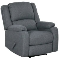 Poltrona Reclinabile Relax con Poggiapiedi, Regolabile, fino a 150 kg, Telaio in Acciaio, 90 x 96 x 98 cm, Grigio