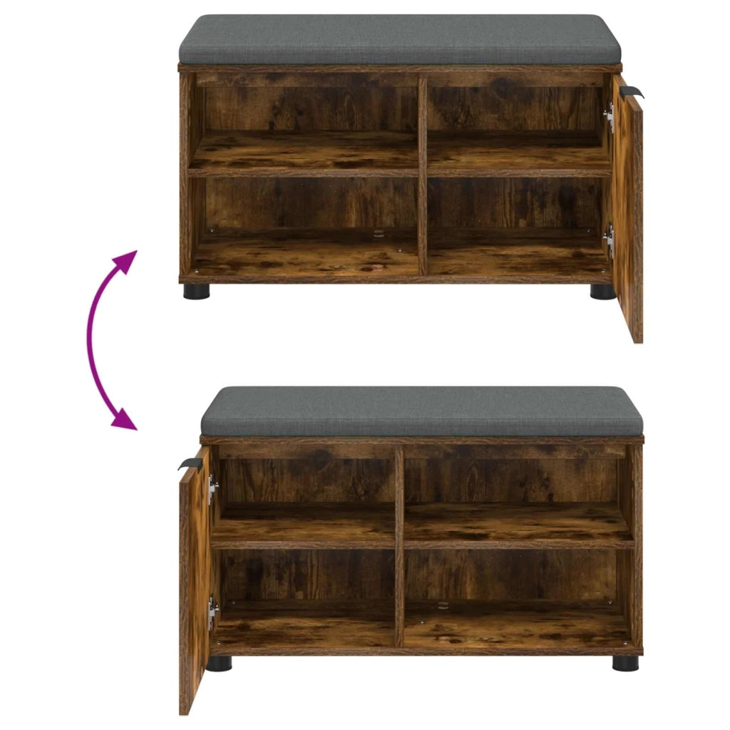 Panca per ingresso con porta Quercia Affumicata 80 x 38 x 46 cm 891508