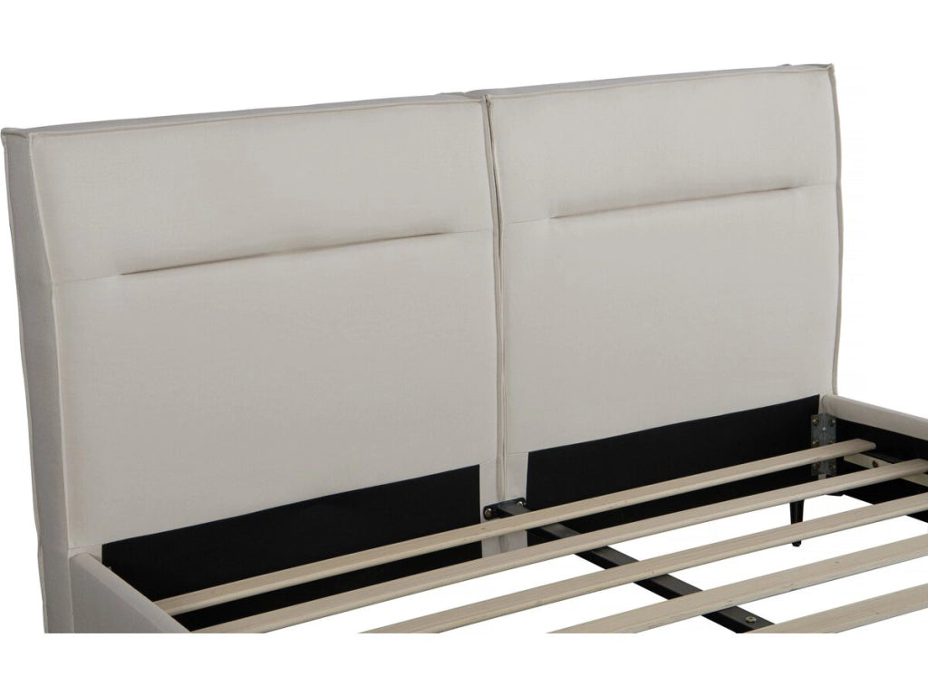 Letto matrimoniale in tessuto di design "Moritz" - 140 x 190 cm - Beige