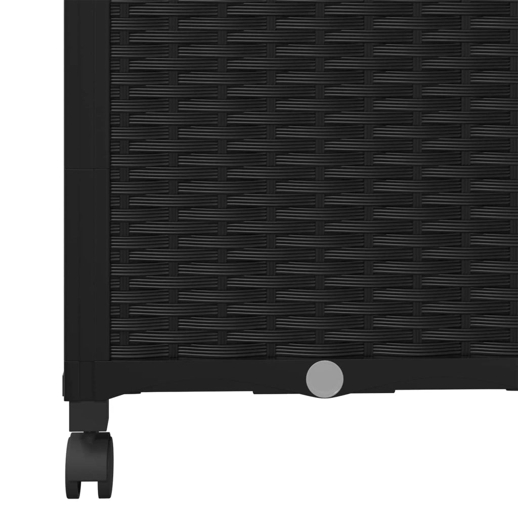 Vaso da giardino con grigliato e ruote Nero 120 x 40 x 146 cm 3423057