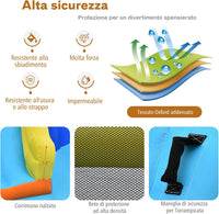 Castello Gonfiabile per Bambini, con Scivoli, Muro da Arrampicata e Piscina, per 3 Bambini 3-10 Anni, con Borsa di Trasporto e Kit Riparazione (con soffiatore)