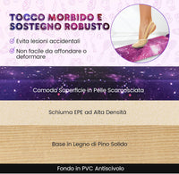 Trave Ginnastica Artistica per Casa 210/240 cm, Trave Pieghevole per Bambini con Maniglia, Base in Legno e Fondo Antiscivolo, Trave di Equilibrio da Pavimento