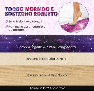 Trave Ginnastica Artistica per Casa 210/240 cm, Trave Pieghevole per Bambini con Maniglia, Base in Legno e Fondo Antiscivolo, Trave di Equilibrio da Pavimento