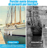 Set 4 Parabordi per Barca, Parabordi per Imbarcazioni, Gommonni, Boat Fender(Bianco)