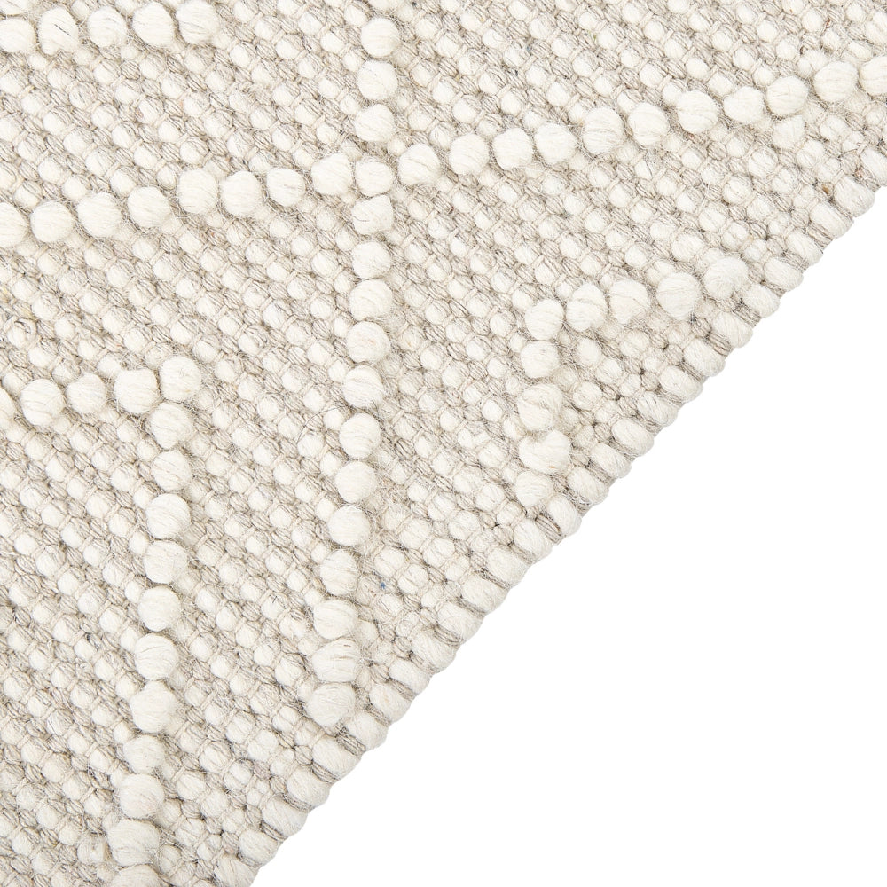 Tappeto di lana beige fatto a mano nappe 160 x 230 cm soggiorno camera da letto