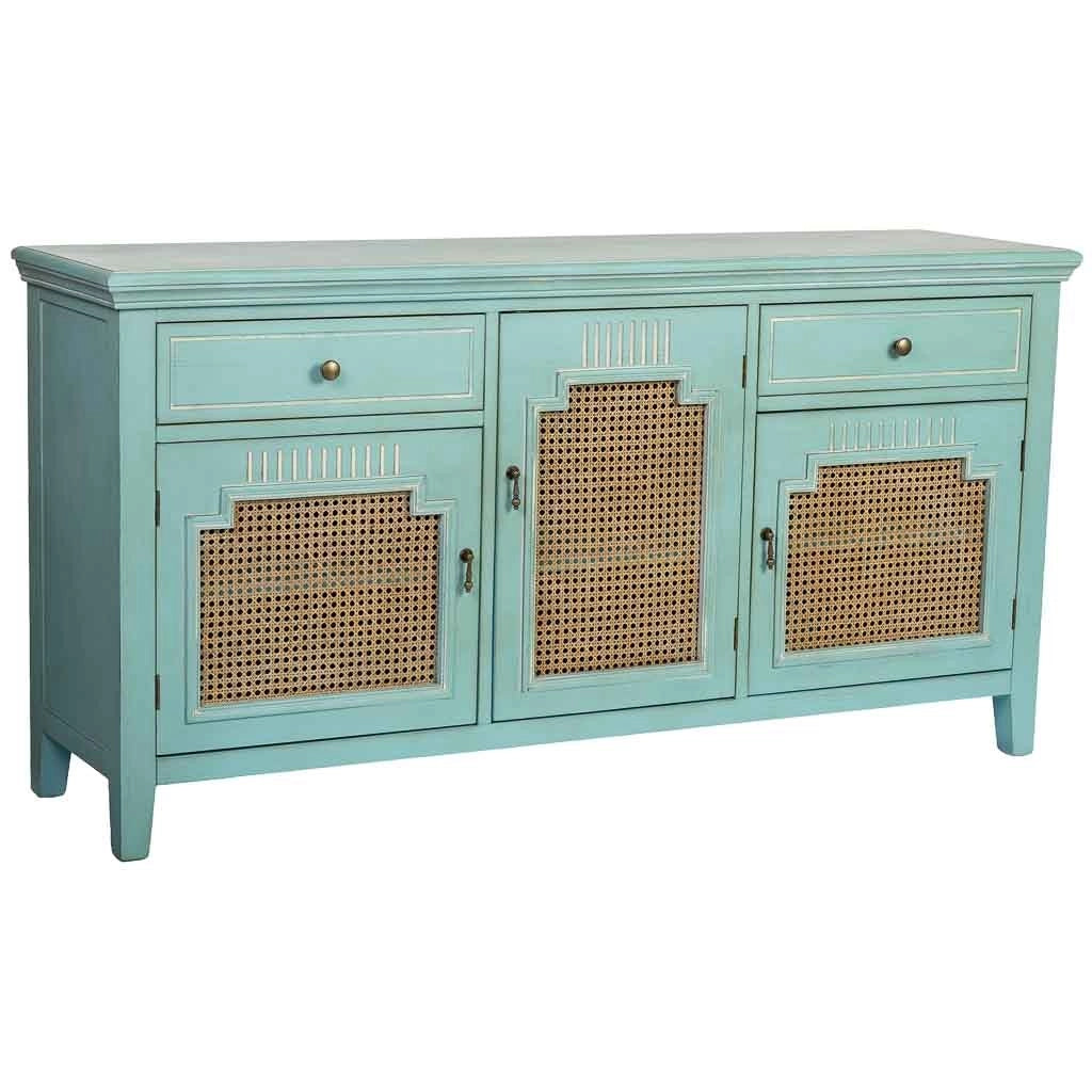 Cassettone in legno a 3 ante e 2 cassetti 150x40x77h cm