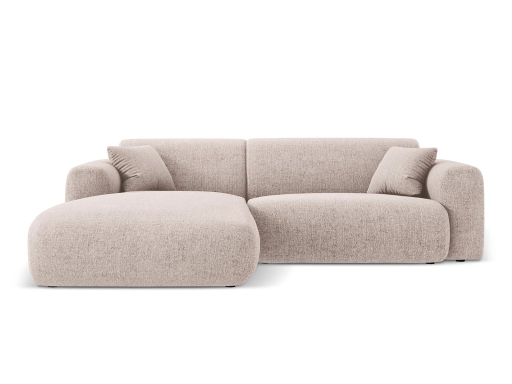 Cosmopolitan Design - Divano angolare sinistro "Nolio" 4 posti in ciniglia beige 