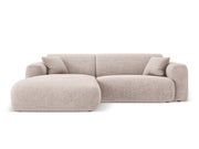 Cosmopolitan Design - Divano angolare sinistro "Nolio" 4 posti in ciniglia beige 