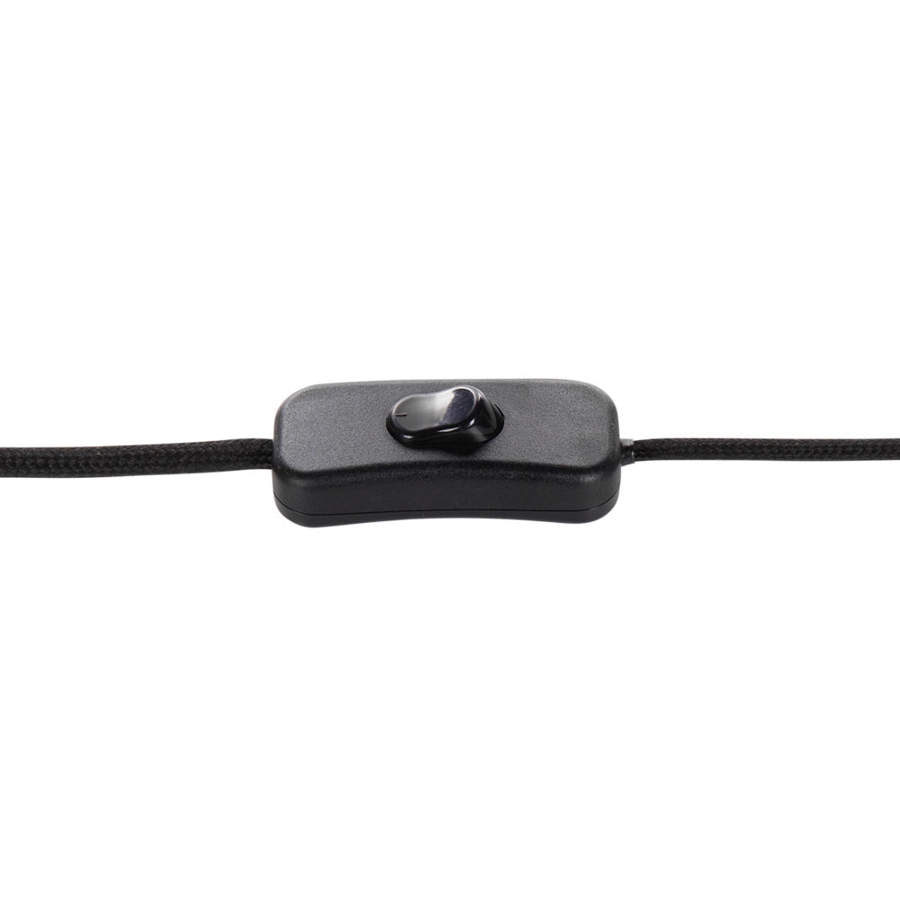 Lampada da tavolo a stelo con paralume in tessuto e base in in metallo nero Design moderno Accessori per la casa Soggiorno