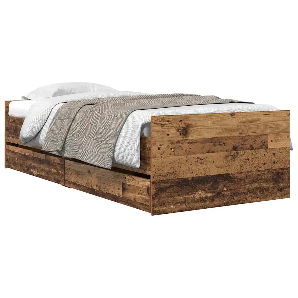 Struttura del letto-Giroletto Legno vecchio 90 x 190 cm Pino massello 506496