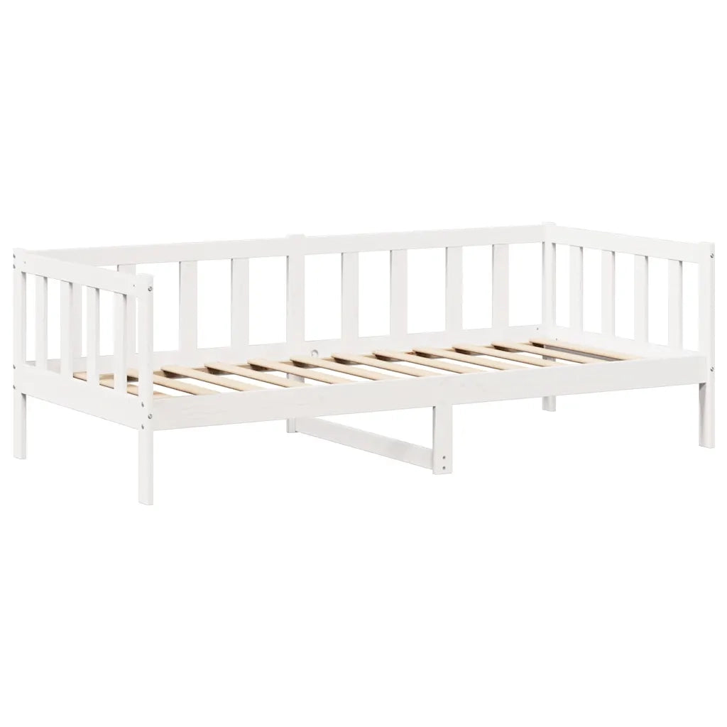 Letto singolo | Letto per adulti | Dormeuse con Tetto 80x200 cm Bianco in Legno Massello di Pino