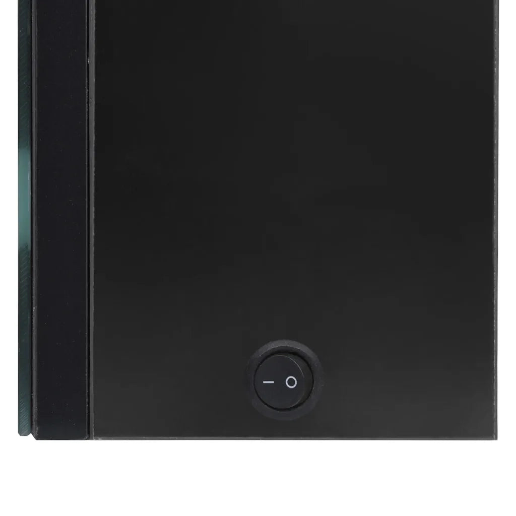 Armadietto Bagno con Specchio e LED-Mobiletto a specchio Nero Lucido 62x14x60 cm