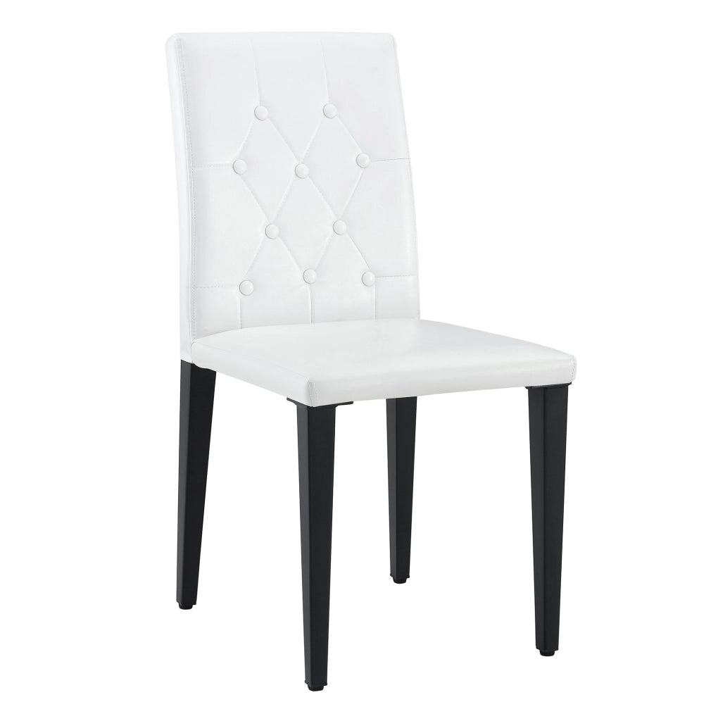 Set di 4 sedie da pranzo bianche con gambe nere