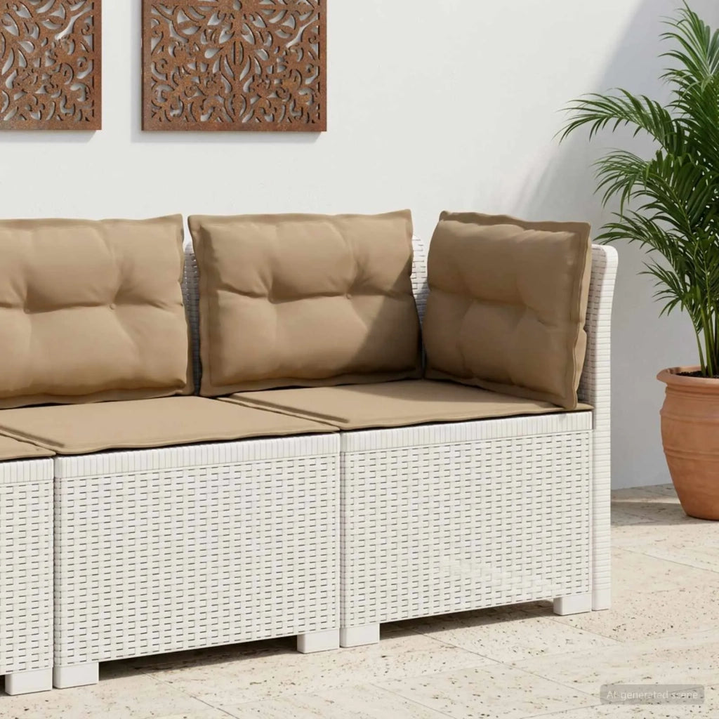 Divano da esterno-Divano da Giardino a 1 Posto con Cuscini Aspetto Rattan PP 227322