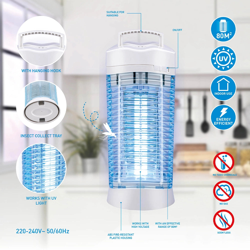 Zanzariera Elettrica 12W Potenza Lampada Prendimosche Insetti Esterno Interno