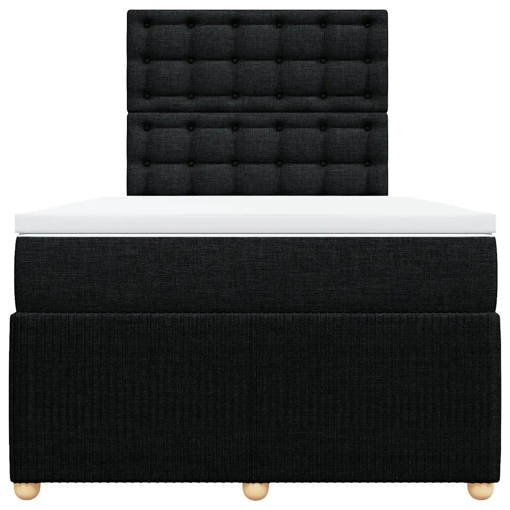 Giroletto a Molle con Materasso Nero 120x200 cm in Tessuto