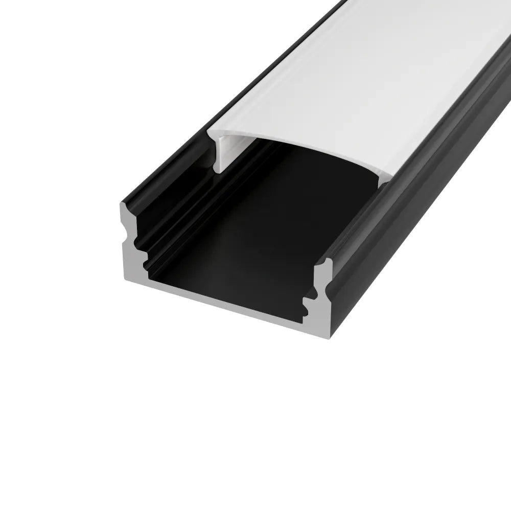 Profilo slim in alluminio nero 2mt per striscia led