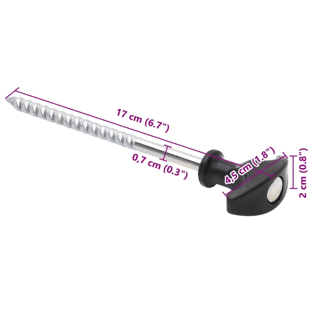 Picchetti per Tenda 12 pz 17 cm Ø7 mm in Acciaio Zincato 4009317