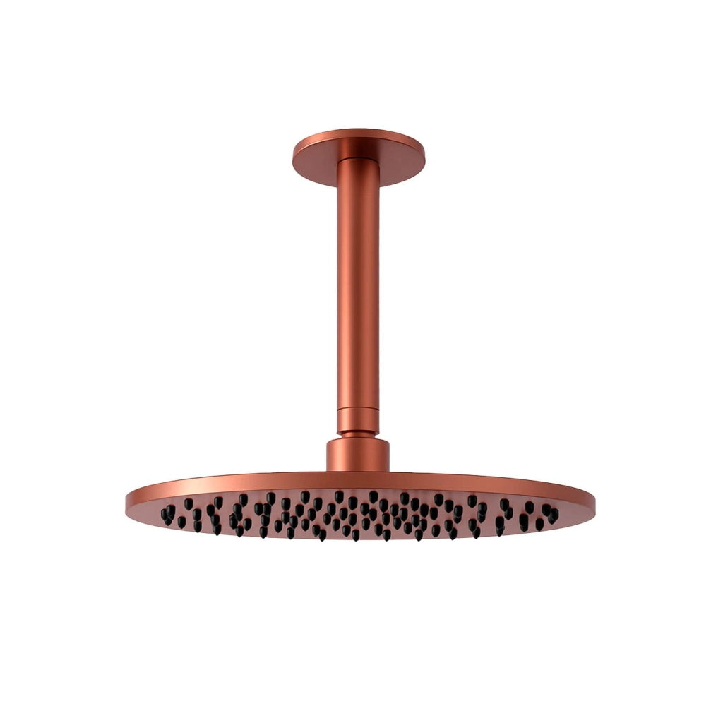 SINED Kit Braccio Soffione Inox 25cm Soffitto - Acciaio 316L Satinato Design Elegante per Installazione Interna ed Esterna Resistente alla Corrosione Modello LEVANTE