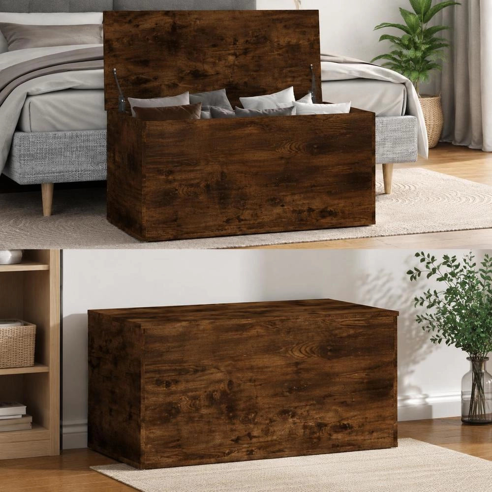 Storage Chest, Smoked Oak, 84x42x46 Cm, Wood Composite