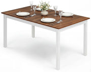 Tavolo da Pranzo per 4-6 Persone, Tavolo Rettangolare in Stile Rustico con Gambe in Legno di Gomma Massello, Tavolino Cucina per Sala da Pranzo e Soggiorno, 152,5 x 91,5 x 76,5 cm