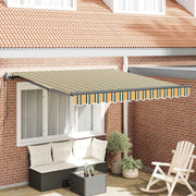 Tenda retrattile-Tenda parasole per balcone Verde e giallo 300 x 250 cm 647673